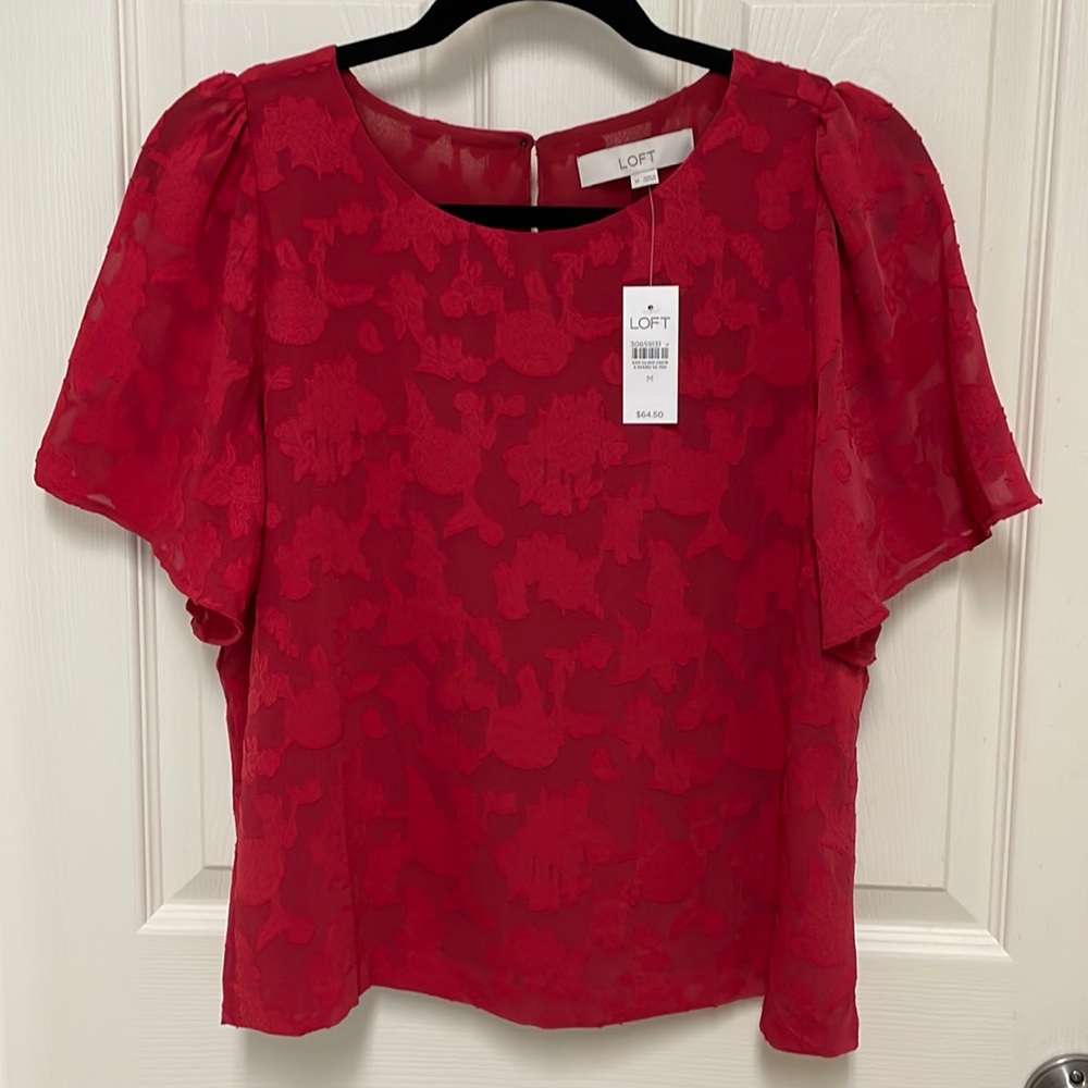 NWT Loft red blouse. Size medium